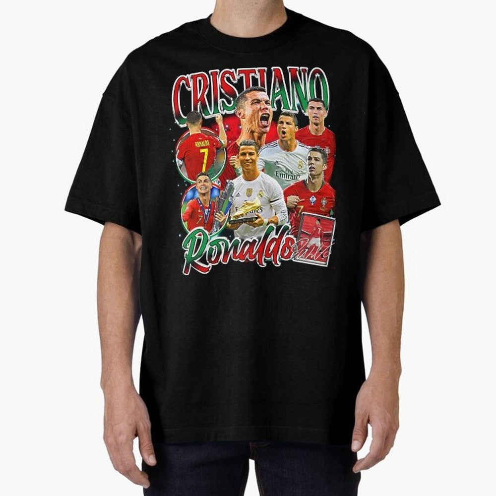 Cristiano Ronaldo Premium Quality Oversized T-Shirt Get Ready for Global Football Passion for FIFA World Cup 2026, Driven by Messi, Brazil, Worldwide Fan Energy, Dramatic Goals, Stadium Lights and Championship Celebrations; Perfect for Fans,