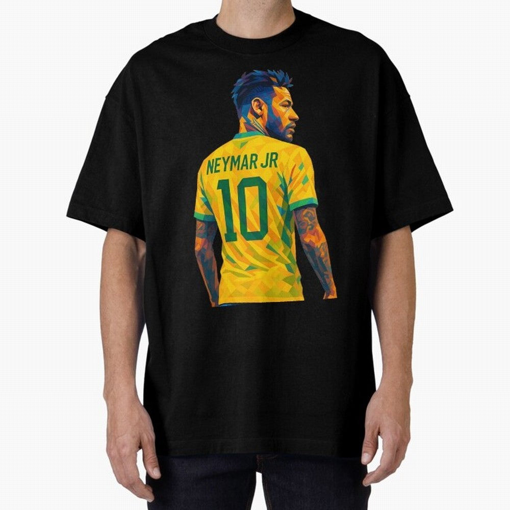 Neymar Jr Oversized T-Shirt Support the Legends of FIFA World Cup 2026 Highlighting Messi, CR7 and Mbappe, Brazil, Portugal and Argentina Energy, Football Festival Excitement, Trophy Ambitions, Country Rivalries and Star Player Buzz; Great for