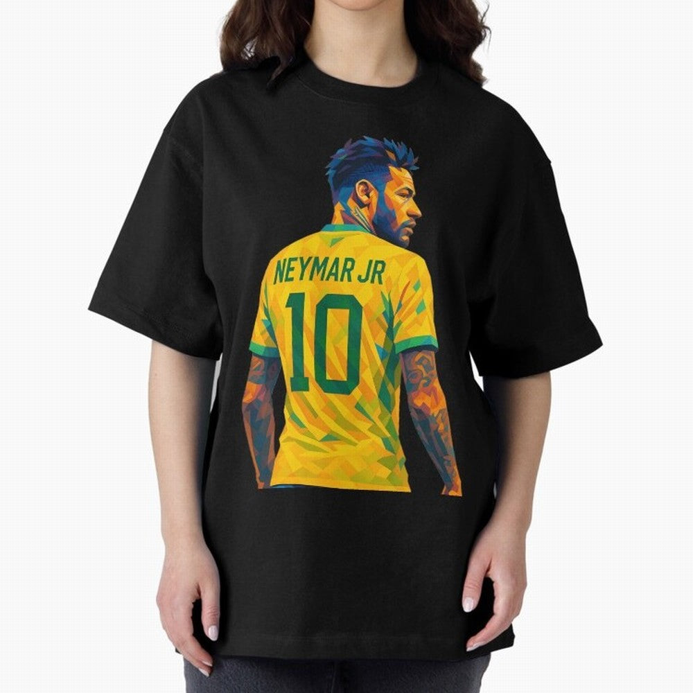 Neymar Jr Oversized T-Shirt Support the Legends of FIFA World Cup 2026 Highlighting Messi, CR7 and Mbappe, Brazil, Portugal and Argentina Energy, Football Festival Excitement, Trophy Ambitions, Country Rivalries and Star Player Buzz; Great for
