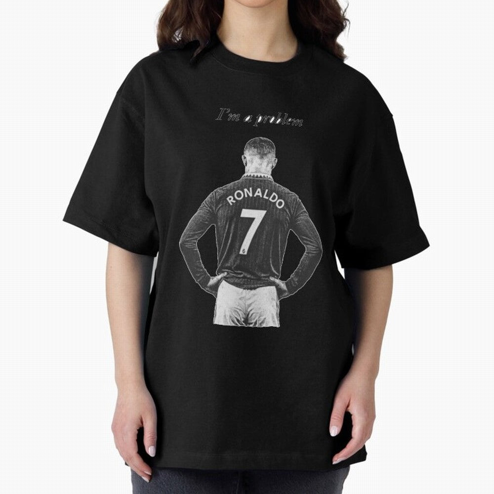 Ronaldo Problem Oversized T-Shirt Turn Up for Global Football Passion for FIFA World Cup 2026 Group Stage, Made for Mbappe, Spain and Netherlands, Goal Celebration Energy, Supporter Heritage, Football Icons and Worldwide Tournament Joy; Great for