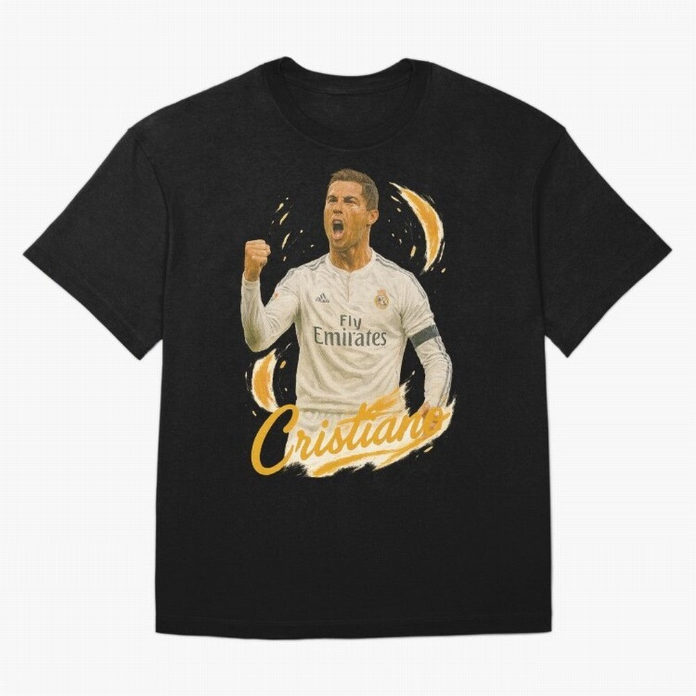 Cristiano Ronaldo Madrid Art - Iconic Soccer Legend Tribute Oversized T-Shirt Make the Season About FIFA World Cup 2026 for Fans of CR7 and Spain, Bringing Stadium Memories, Football Loyalty, International Chants and Championship Tradition; Great