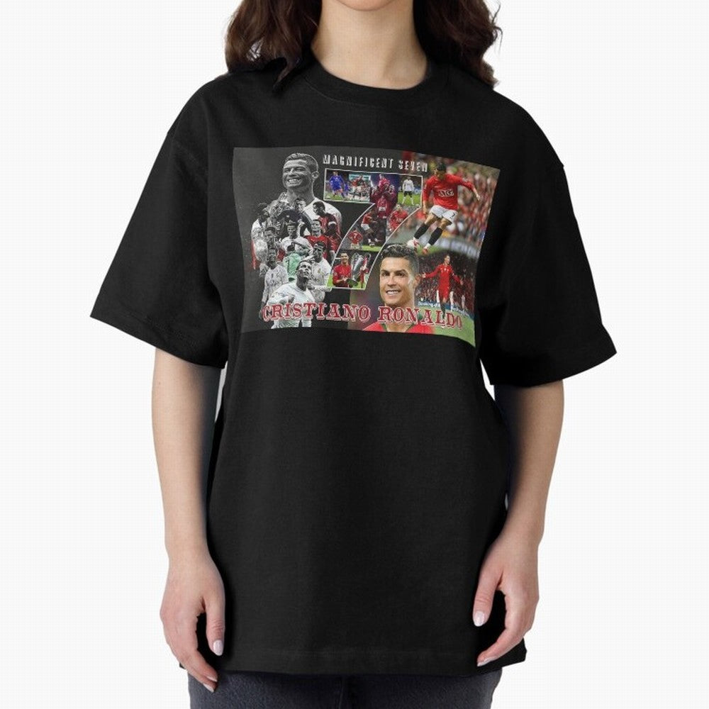 Cristiano Ronaldo - Magnificent 7 Poster Oversized T-Shirt Bring Match Day Fire to FIFA World Cup 2026 Spirit, Connected to England, Messi and Cristiano Ronaldo, Game Day Rituals, Football Legends, Country Pride and the Road to the Final; Made for