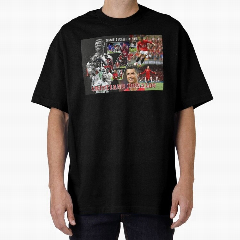 Cristiano Ronaldo - Magnificent 7 Poster Oversized T-Shirt Bring Match Day Fire to FIFA World Cup 2026 Spirit, Connected to England, Messi and Cristiano Ronaldo, Game Day Rituals, Football Legends, Country Pride and the Road to the Final; Made for