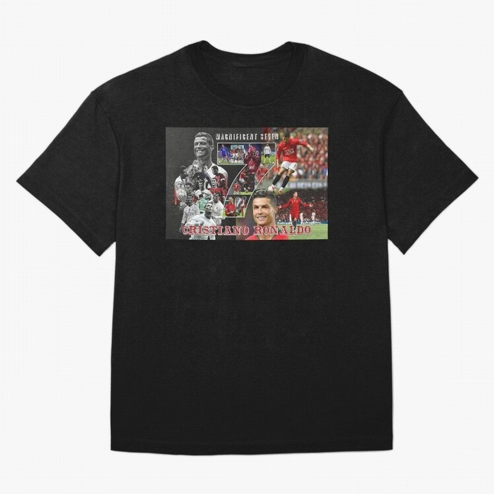 Cristiano Ronaldo - Magnificent 7 Poster Oversized T-Shirt Bring Match Day Fire to FIFA World Cup 2026 Spirit, Connected to England, Messi and Cristiano Ronaldo, Game Day Rituals, Football Legends, Country Pride and the Road to the Final; Made for