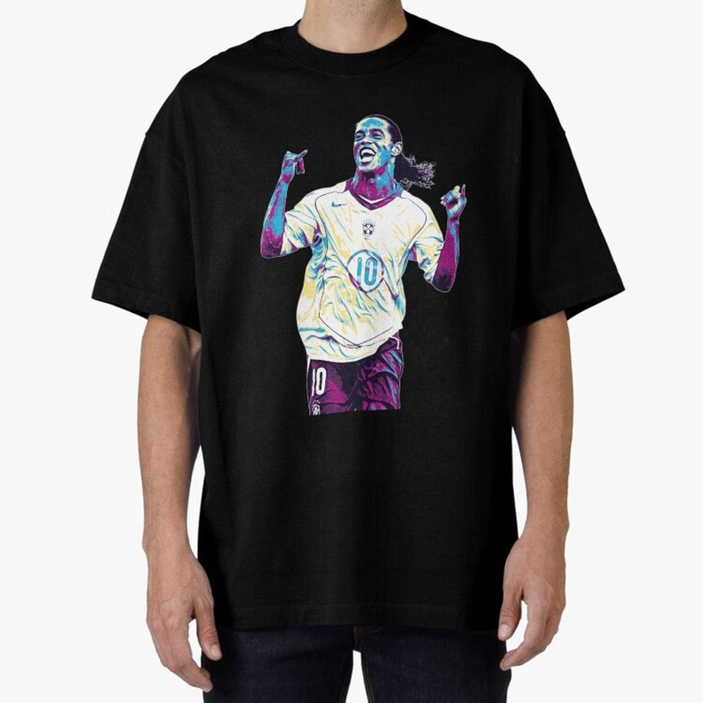 Ronaldinho brazil team Oversized T-Shirt Capture Stadium Memories from the FIFA World Cup 2026 Journey through Messi and Cristiano Ronaldo Highlights, Portugal, Spain and Germany Pride, Soccer Culture, Superstar Moments, National Team Dreams and