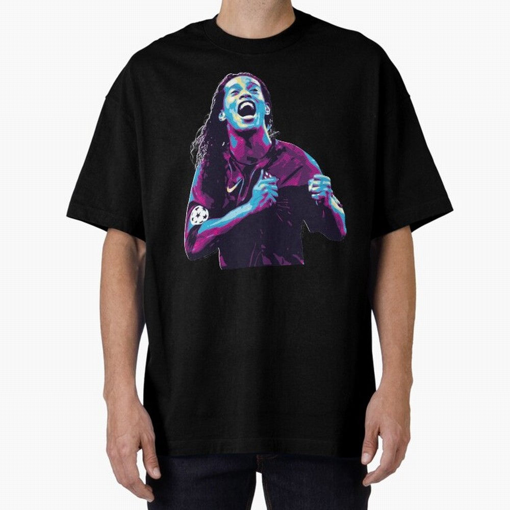 ronaldinho Oversized T-Shirt Build Global Football Passion for FIFA World Cup 2026 Group Stage, with Messi, Neymar and Mbappe, France and Portugal, Football History, Final Match Energy, Crowd Noise and Once in a Lifetime Moments; Perfect for People