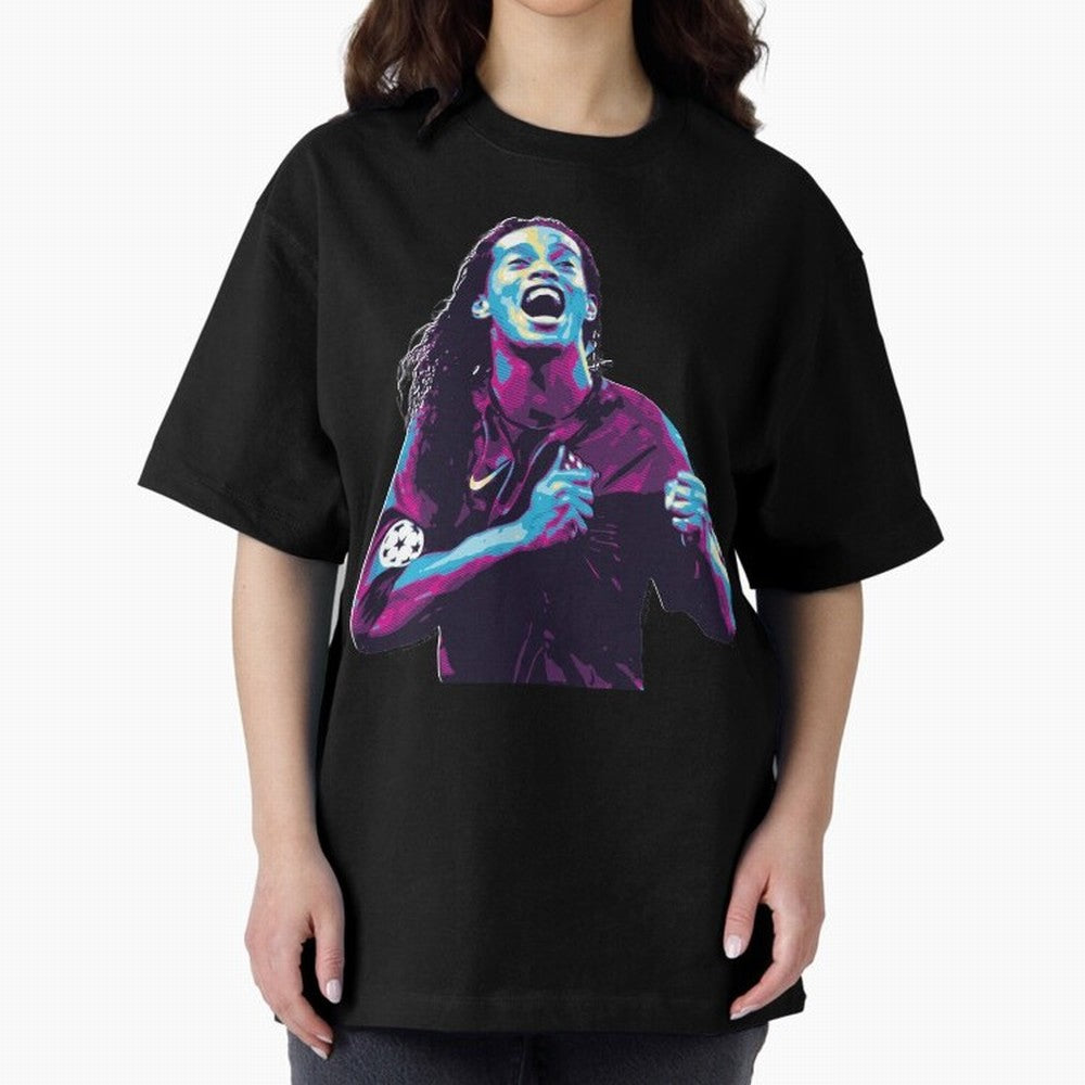 ronaldinho Oversized T-Shirt Build Global Football Passion for FIFA World Cup 2026 Group Stage, with Messi, Neymar and Mbappe, France and Portugal, Football History, Final Match Energy, Crowd Noise and Once in a Lifetime Moments; Perfect for People