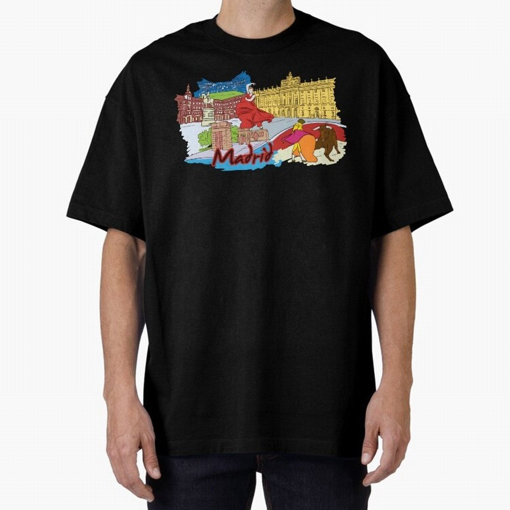 Madrid Oversized T-Shirt Honor Champions and Dreams in Match Day Hype around FIFA World Cup 2026, Messi, England and Germany, Vintage Soccer Flavor, Modern Football Stars, National Flags and Final Night Emotion; Perfect for Supporters Who Want Bold
