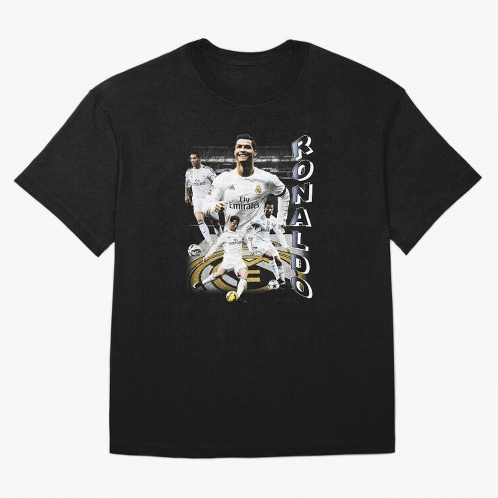 Cristiano Ronaldo Vintage Oversized T-Shirt Honor Football Greatness during Match Day Hype around FIFA World Cup 2026 Group Stage, CR7, England, France and Netherlands, Worldwide Fan Energy, Dramatic Goals, Stadium Lights and Championship