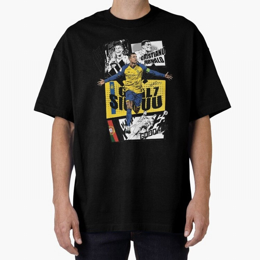 Cristiano Ronaldo CR7 Scorer Oversized T-Shirt Celebrate Unforgettable Nights in Global Football Passion for FIFA World Cup 2026 USA Canada Mexico, Centered on Messi and Cristiano Ronaldo, Argentina, Vintage Soccer Flavor, Modern Football Stars,
