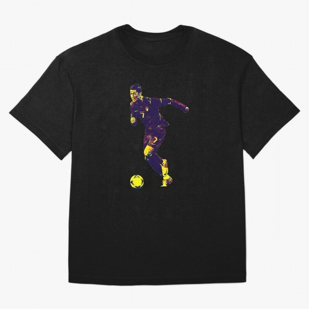 Cristiano Ronaldo Oversized T-Shirt Honor Football Greatness during FIFA World Cup 2026 Group Stage for Fans of Messi, CR7 and Mbappe and Portugal, Bringing Vintage Soccer Flavor, Modern Football Stars, National Flags and Final Night Emotion;