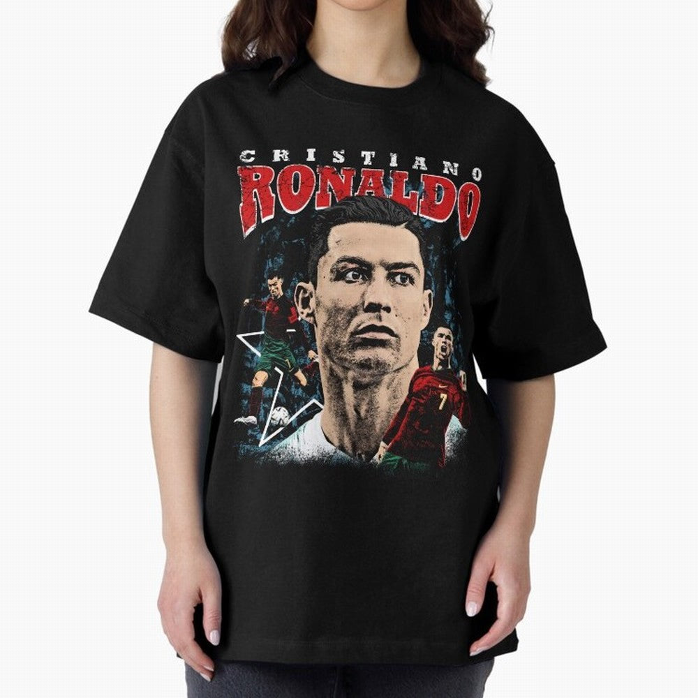Cristiano Ronaldo CR7 Iconic T-Shirt Oversized T-Shirt Follow Global Football Passion for FIFA World Cup 2026 Group Stage, Made for Messi and Cristiano Ronaldo, England and Germany, Worldwide Fan Energy, Dramatic Goals, Stadium Lights and