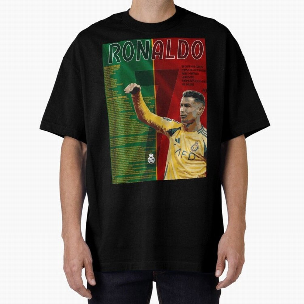 cristiano ronaldo 40th birthday tribute poster Oversized T-Shirt Embrace FIFA World Cup 2026 Group Stage Spirit, Built around Germany, Haaland, Goal Celebration Energy, Supporter Heritage, Football Icons and Worldwide Tournament Joy; Created for