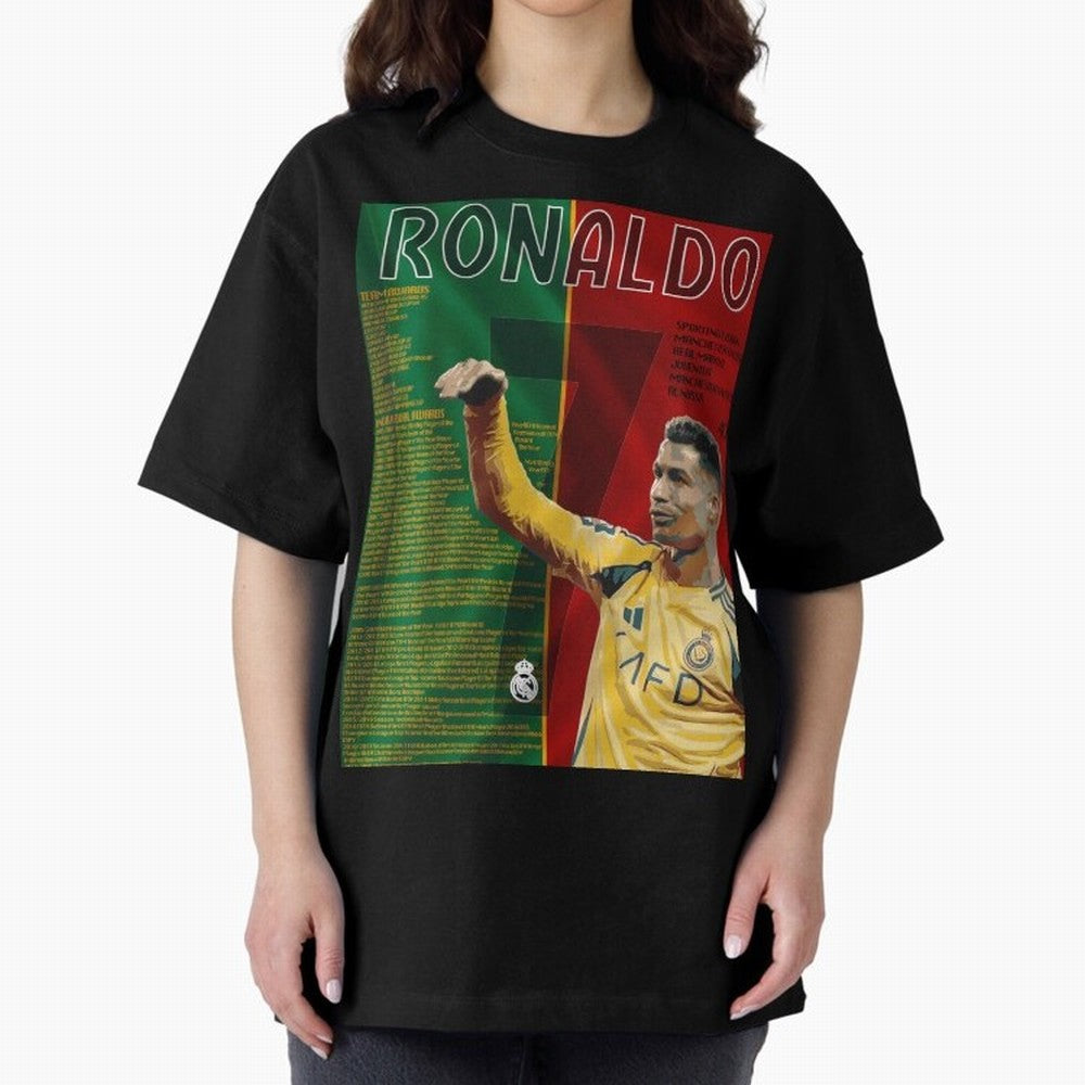 cristiano ronaldo 40th birthday tribute poster Oversized T-Shirt Embrace FIFA World Cup 2026 Group Stage Spirit, Built around Germany, Haaland, Goal Celebration Energy, Supporter Heritage, Football Icons and Worldwide Tournament Joy; Created for