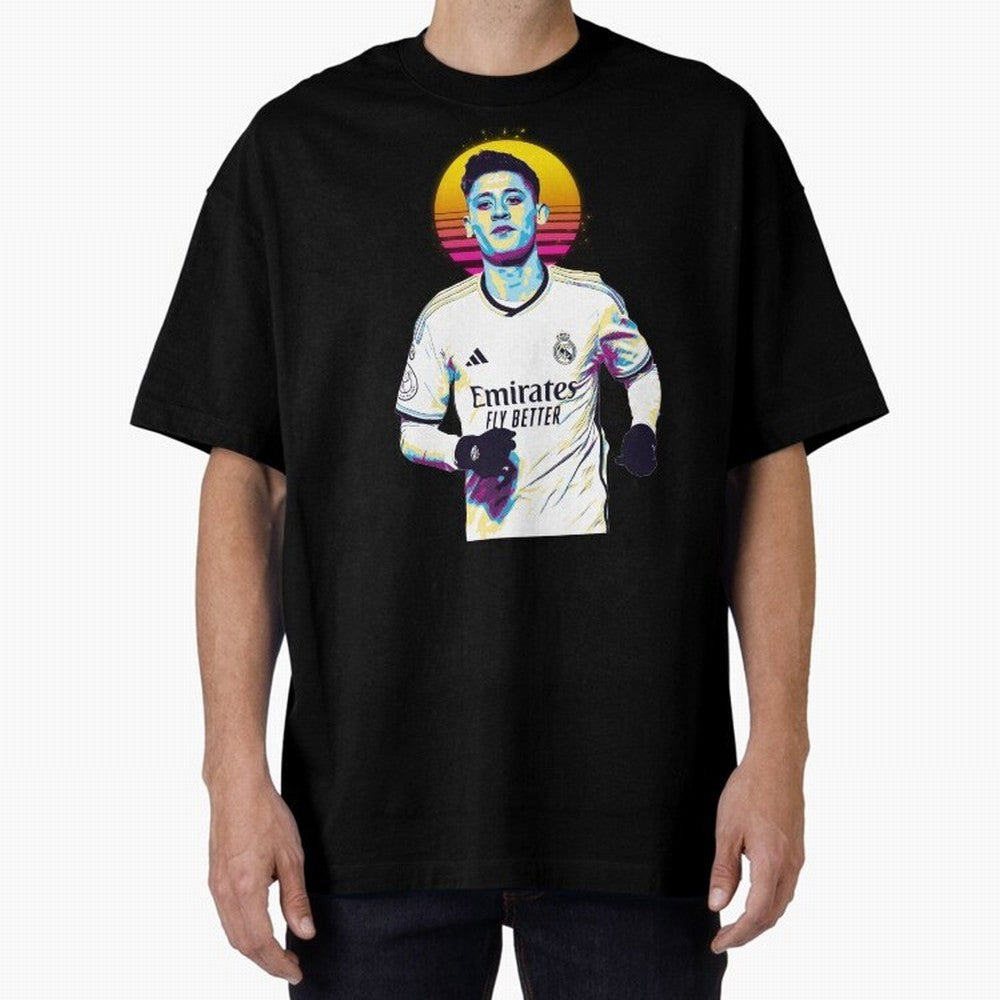 Arda Guler retro 80s Oversized T-Shirt Upgrade FIFA World Cup 2026 Featuring Cristiano Ronaldo, Haaland and CR7, Argentina and Brazil Energy, Global Supporter Spirit, Legendary Goals, National Colors and Tournament Celebration; Perfect for
