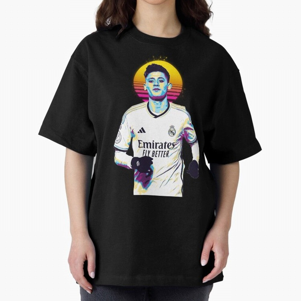 Arda Guler retro 80s Oversized T-Shirt Upgrade FIFA World Cup 2026 Featuring Cristiano Ronaldo, Haaland and CR7, Argentina and Brazil Energy, Global Supporter Spirit, Legendary Goals, National Colors and Tournament Celebration; Perfect for