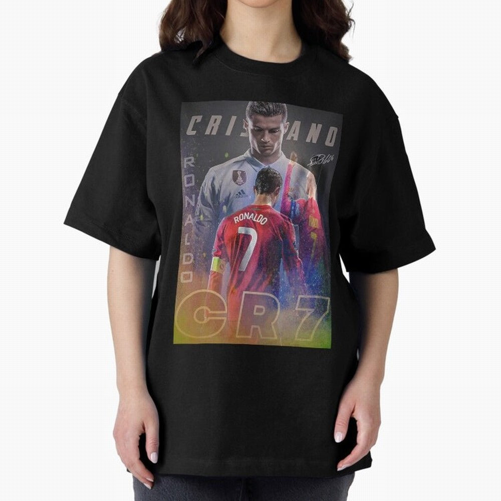 CR7 Oversized T-Shirt Support the Legends of Global Football Passion for FIFA World Cup 2026 USA Canada Mexico, Highlighting Haaland, England, Supporter Pride, Iconic Celebrations, Legendary Names and Global Match Day Energy; Ideal for Football