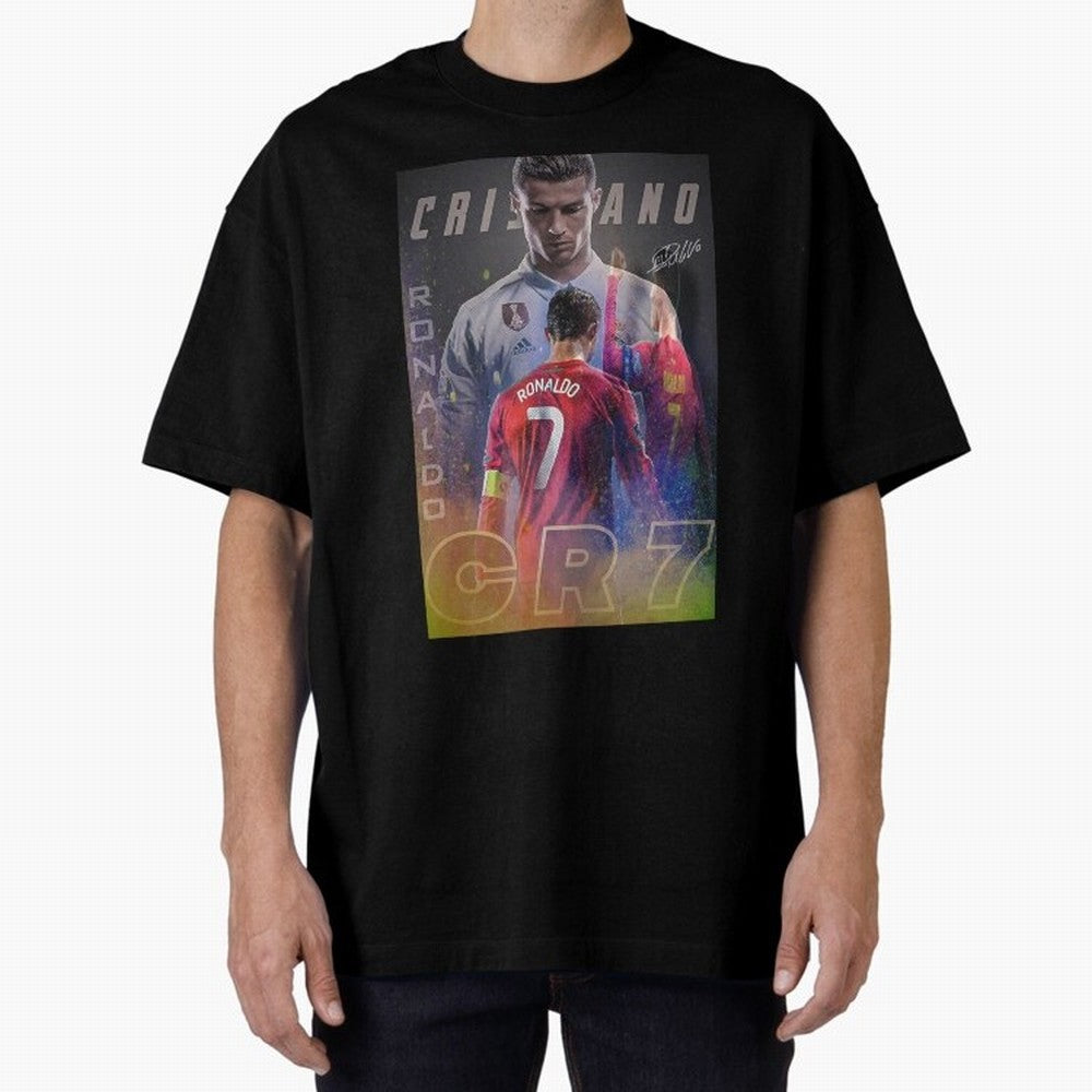 CR7 Oversized T-Shirt Support the Legends of Global Football Passion for FIFA World Cup 2026 USA Canada Mexico, Highlighting Haaland, England, Supporter Pride, Iconic Celebrations, Legendary Names and Global Match Day Energy; Ideal for Football
