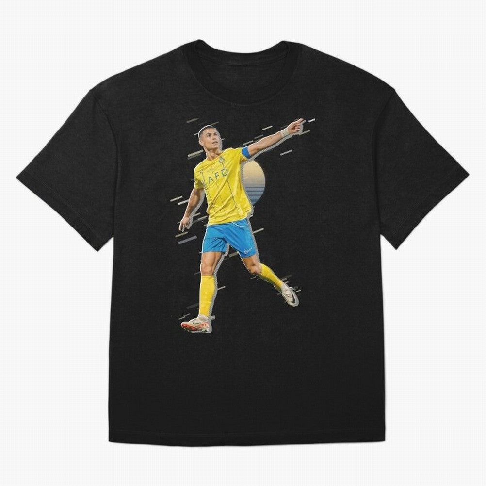 Ronaldo al nassr Oversized T-Shirt Follow the Road to Global Football Passion for FIFA World Cup 2026 USA Canada Mexico, Built around CR7 and Messi, Brazil, Retro Football Energy, Iconic Rivalries, Trophy Chase Drama and Stadium Atmosphere; Perfect