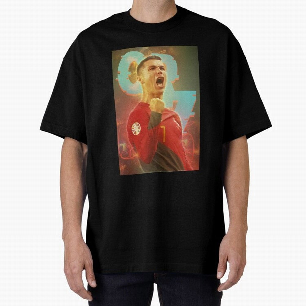 Ronaldo selebration Oversized T-Shirt Share the Excitement of FIFA World Cup 2026 USA Canada Mexico for Fans of Messi and Cristiano Ronaldo and Netherlands, Bringing Football Passion, Legendary Performances, Festival Vibes and Supporter Community;