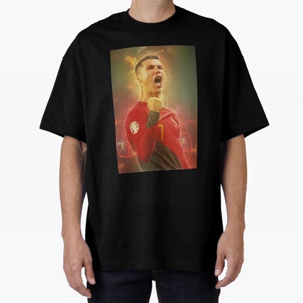 Ronaldo portugal jarsey Oversized T-Shirt Honor Football Greatness during FIFA World Cup 2026 with Cristiano Ronaldo, Haaland and CR7, Brazil Energy, Football History, Final Match Energy, Crowd Noise and Once in a Lifetime Moments; Ideal for Fans