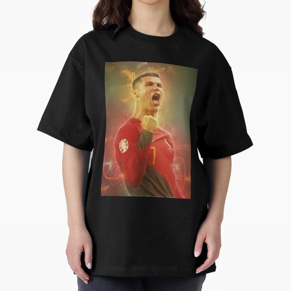 Ronaldo portugal jarsey Oversized T-Shirt Honor Football Greatness during FIFA World Cup 2026 with Cristiano Ronaldo, Haaland and CR7, Brazil Energy, Football History, Final Match Energy, Crowd Noise and Once in a Lifetime Moments; Ideal for Fans