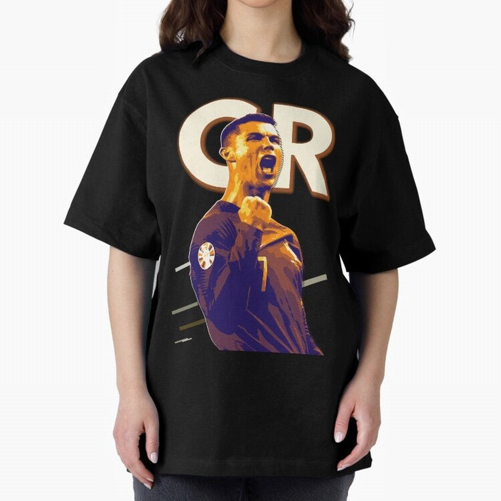 Cristiano Ronaldo Oversized T-Shirt Enjoy Match Day Hype around FIFA World Cup 2026 Group Stage, Messi, CR7 and Mbappe, Netherlands, Global Supporter Spirit, Legendary Goals, National Colors and Tournament Celebration; Perfect for Supporters Who