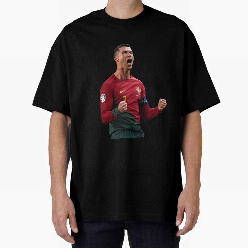 Cristiano Ronaldo T-Shirt Oversized T-Shirt Show Fan Pride Across FIFA World Cup 2026 Group Stage Centered on Mbappe and Neymar, Netherlands Energy, Championship Spirit, Famous Goals, Roaring Crowds and International Football Unity; Ideal for Fans