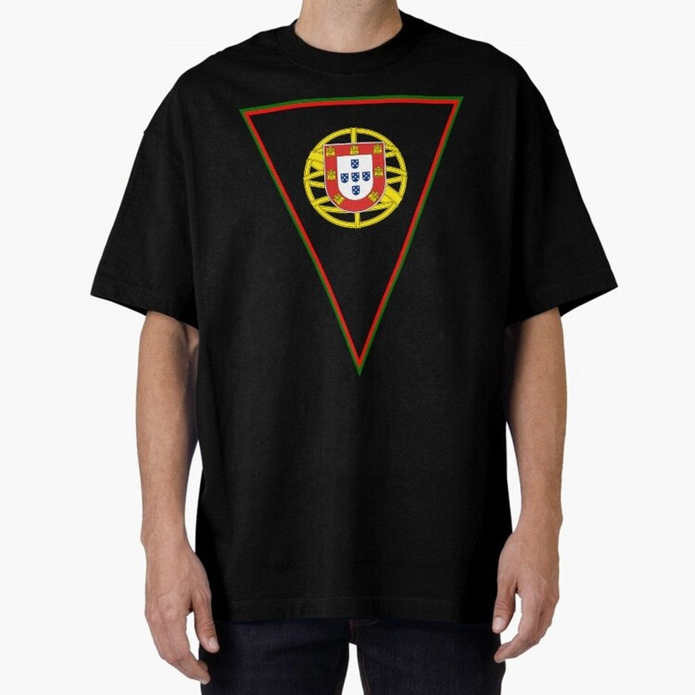 Portugal Flag & Coat of arms Oversized T-Shirt Honor the Football Icons of Global Football Passion for FIFA World Cup 2026, Celebrating Neymar, Haaland and Cristiano Ronaldo, Argentina, Goal Celebration Energy, Supporter Heritage, Football Icons