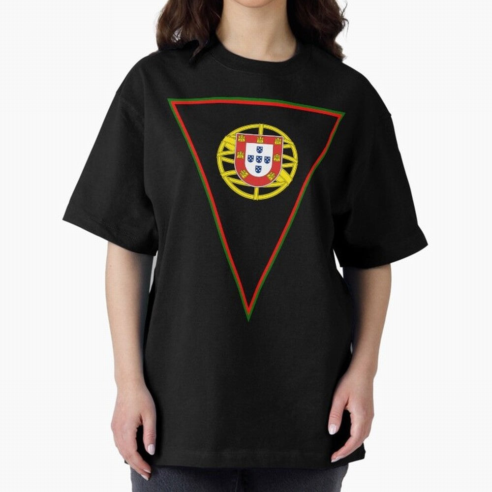 Portugal Flag & Coat of arms Oversized T-Shirt Honor the Football Icons of Global Football Passion for FIFA World Cup 2026, Celebrating Neymar, Haaland and Cristiano Ronaldo, Argentina, Goal Celebration Energy, Supporter Heritage, Football Icons
