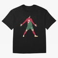 Cristiano Ronaldo illustration Oversized T-Shirt Feel International Energy from Global Football Passion for FIFA World Cup 2026, Inspired by Neymar, Brazil, Portugal and Argentina, Football Festival Excitement, Trophy Ambitions, Country Rivalries