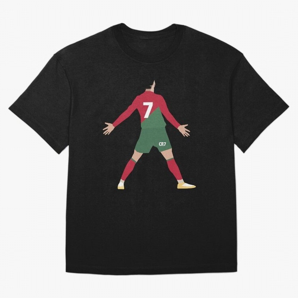 Cristiano Ronaldo illustration Oversized T-Shirt Feel International Energy from Global Football Passion for FIFA World Cup 2026, Inspired by Neymar, Brazil, Portugal and Argentina, Football Festival Excitement, Trophy Ambitions, Country Rivalries