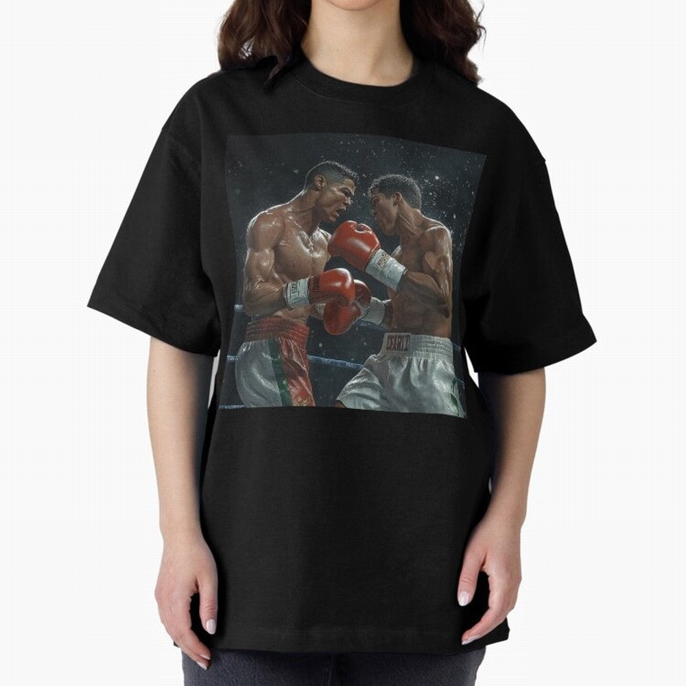 Cristiano Ronaldo vs Alvarez Canelo: Gaming Duel Between Legends Oversized T-Shirt Celebrate Football Heritage in the FIFA World Cup 2026 Journey through Messi, CR7 and Mbappe Highlights, Portugal, Spain and Germany Pride, Global Supporter Spirit,