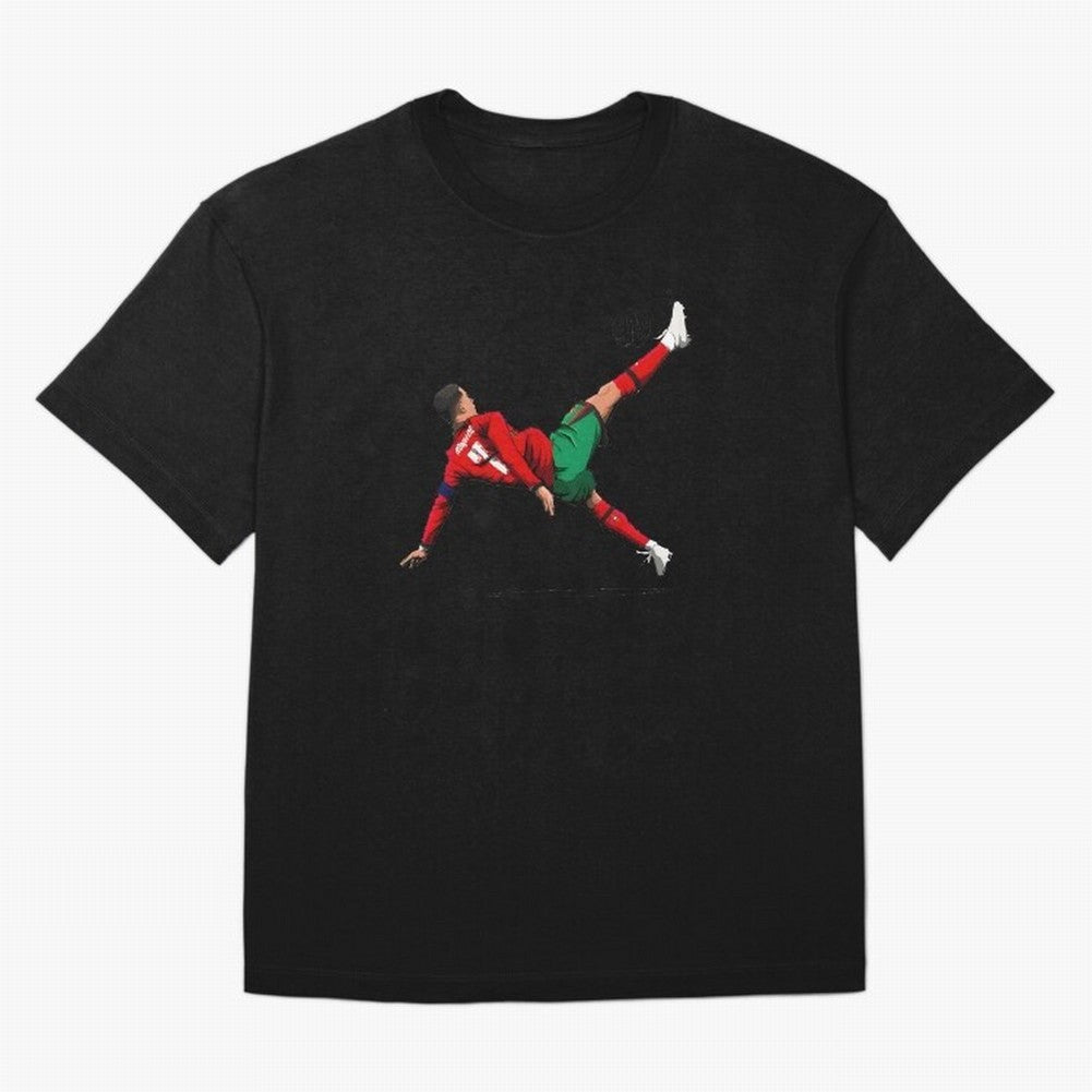 Cristiano Ronaldo 910th Goal Bicycle Kick Tribute Oversized T-Shirt Enjoy Match Day Hype around FIFA World Cup 2026 USA Canada Mexico, Mbappe and Neymar, Spain, Vintage Soccer Flavor, Modern Football Stars, National Flags and Final Night Emotion;