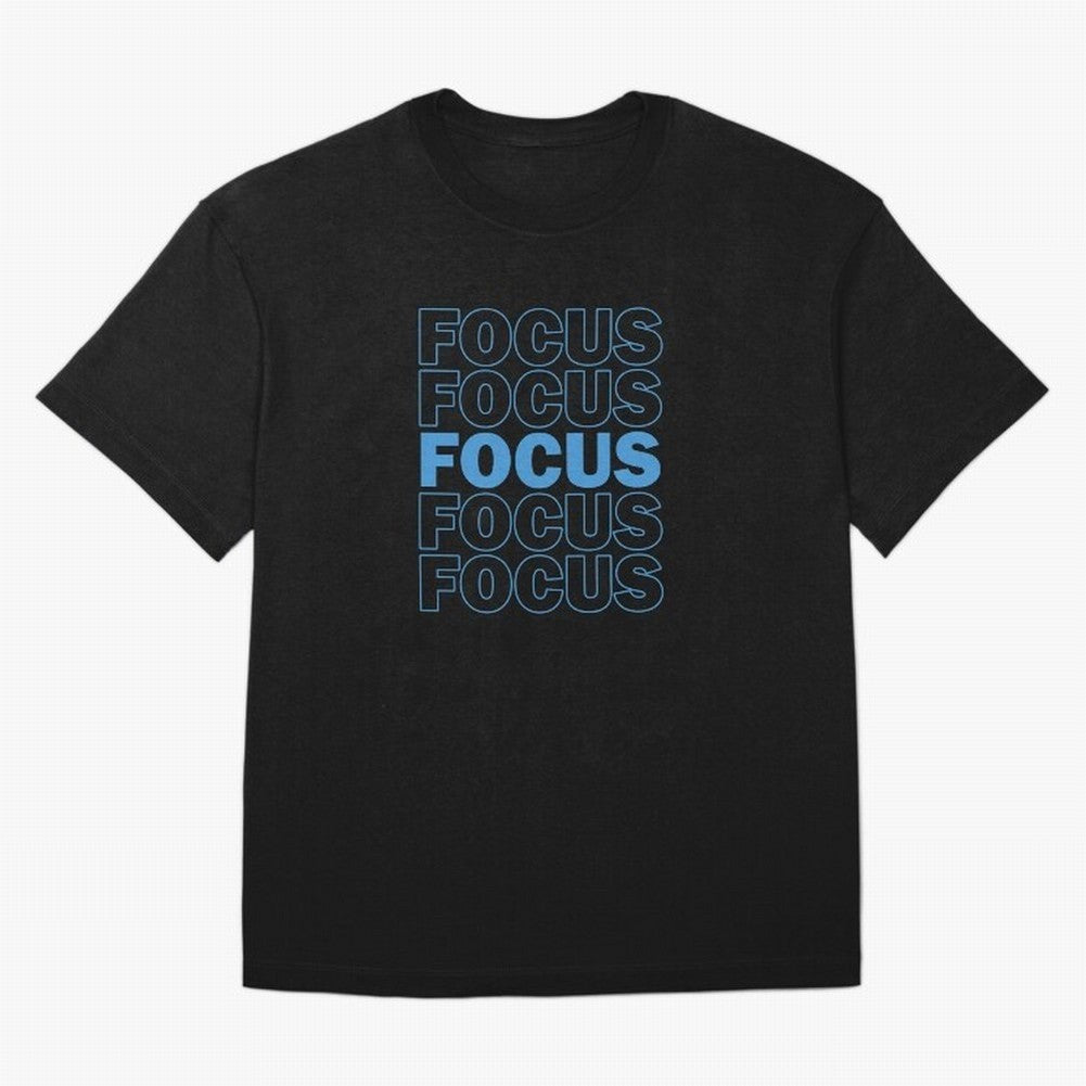 Focus Focus Focus (Blue) Oversized T-Shirt Carry National Pride through FIFA World Cup 2026 with Messi, Neymar and Mbappe, Brazil, Portugal and Argentina Energy, Game Day Rituals, Football Legends, Country Pride and the Road to the Final; Perfect