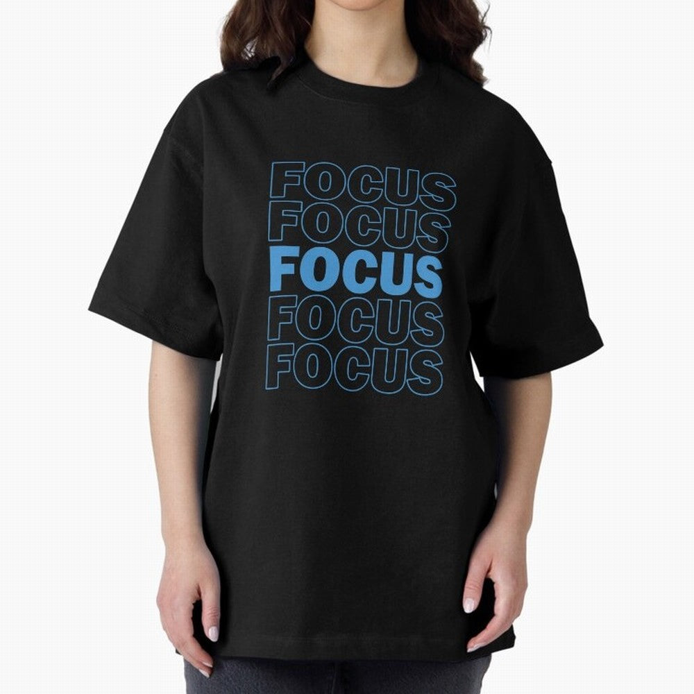 Focus Focus Focus (Blue) Oversized T-Shirt Carry National Pride through FIFA World Cup 2026 with Messi, Neymar and Mbappe, Brazil, Portugal and Argentina Energy, Game Day Rituals, Football Legends, Country Pride and the Road to the Final; Perfect