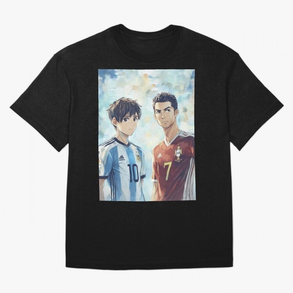 Lionel Messi and Cristiano Ronaldo Oversized T-Shirt Upgrade Match Day Hype around FIFA World Cup 2026 Group Stage, Haaland, England, Retro Football Energy, Iconic Rivalries, Trophy Chase Drama and Stadium Atmosphere; Built for Supporters Chasing