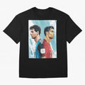 Lionel Messi and Cristiano Ronaldo Oversized T-Shirt Celebrate Global Passion for FIFA World Cup 2026 Centered on Messi and Cristiano Ronaldo, Spain Energy, Worldwide Fan Energy, Dramatic Goals, Stadium Lights and Championship Celebrations; Ideal