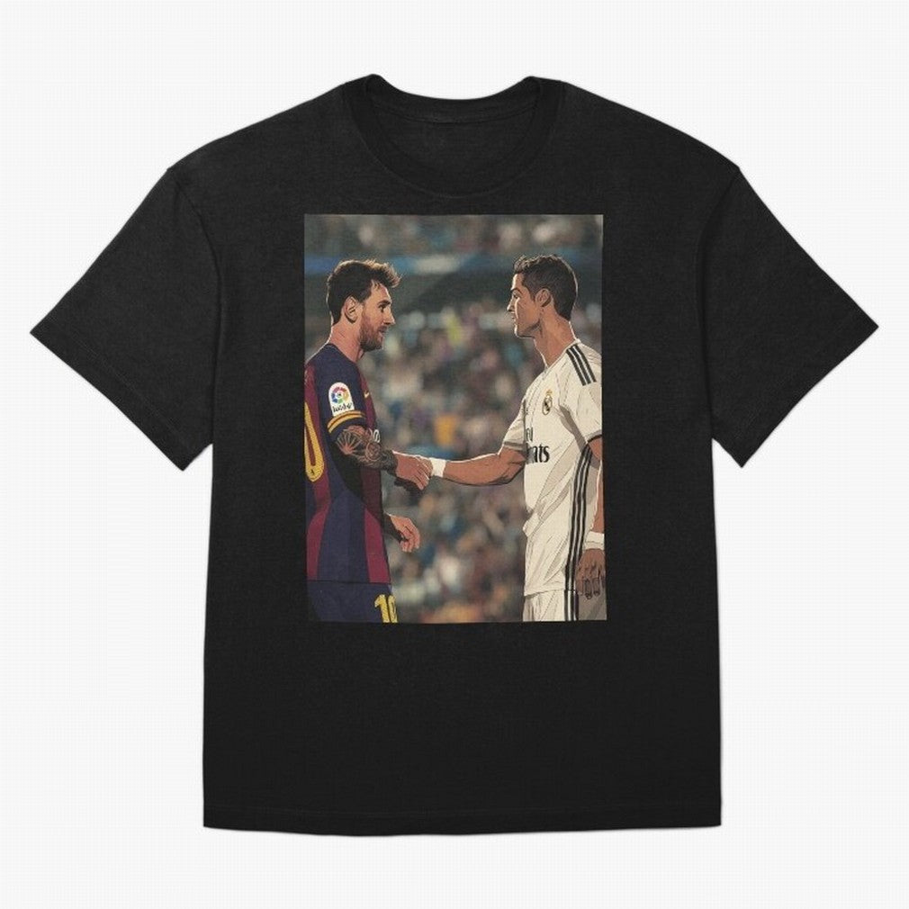 Lionel Messi and Cristiano Ronaldo Oversized T-Shirt Show Your Love for FIFA World Cup 2026 Group Stage Spirit, with Netherlands, Mbappe and Neymar, Goal Celebration Energy, Supporter Heritage, Football Icons and Worldwide Tournament Joy; Ideal for
