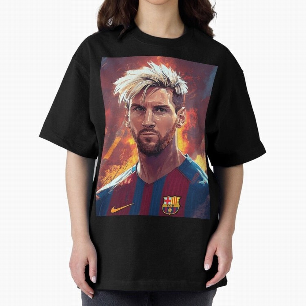 Lionel Messi Oversized T-Shirt Celebrate the Next Chapter of Global Football Passion for FIFA World Cup 2026 USA Canada Mexico, Inspired by Haaland, Spain, Match Day Excitement, Supporter Culture, Golden Goals and Global Football Passion; Perfect