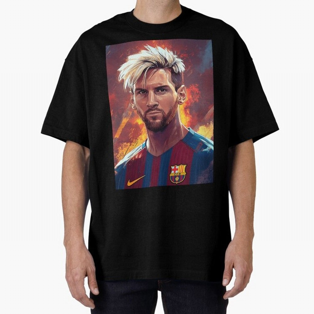 Lionel Messi Oversized T-Shirt Celebrate the Next Chapter of Global Football Passion for FIFA World Cup 2026 USA Canada Mexico, Inspired by Haaland, Spain, Match Day Excitement, Supporter Culture, Golden Goals and Global Football Passion; Perfect
