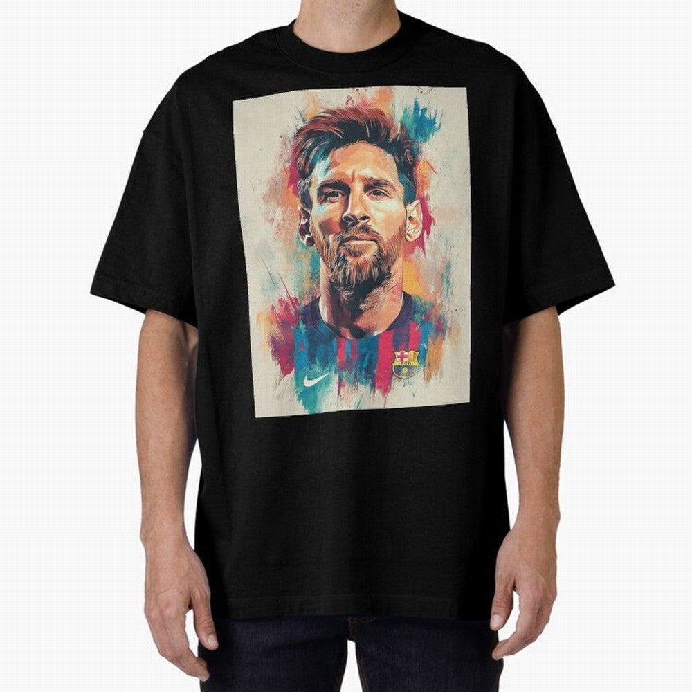 Lionel Messi Oversized T-Shirt Celebrate Classic Football Spirit in FIFA World Cup 2026 USA Canada Mexico for Fans of Haaland and Mbappe and England, Bringing Football Festival Excitement, Trophy Ambitions, Country Rivalries and Star Player Buzz;