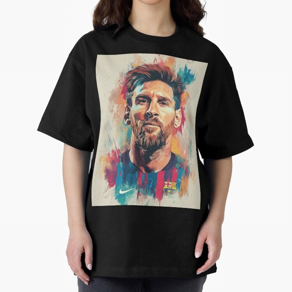 Lionel Messi Oversized T-Shirt Celebrate Classic Football Spirit in FIFA World Cup 2026 USA Canada Mexico for Fans of Haaland and Mbappe and England, Bringing Football Festival Excitement, Trophy Ambitions, Country Rivalries and Star Player Buzz;