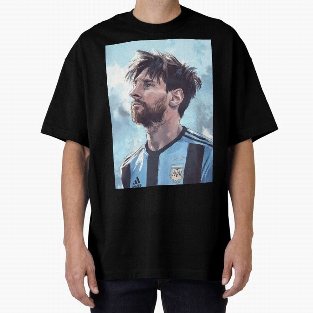 Lionel Messi Oversized T-Shirt Support Your Favorite Stars during FIFA World Cup 2026 for Fans of Messi, CR7 and Mbappe and England, Bringing Soccer Culture, Superstar Moments, National Team Dreams and Competitive Fire; Made for Collectors Who