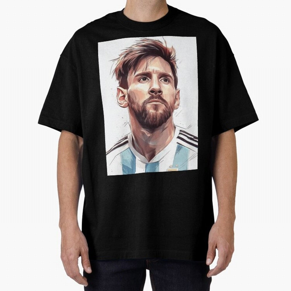 Lionel Messi Oversized T-Shirt Celebrate Soccer Greatness during Match Day Hype around FIFA World Cup 2026, CR7 and Messi, Portugal, Spain and Germany, Vintage Soccer Flavor, Modern Football Stars, National Flags and Final Night Emotion; Made for