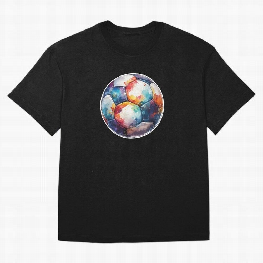 Football Soccer Ball Watercolor Illustration Drawing (Light Red BG) Oversized T-Shirt Show Passion for the Stars of the FIFA World Cup 2026 Group Stage Journey through CR7 Highlights, Argentina Pride, Worldwide Fan Energy, Dramatic Goals, Stadium