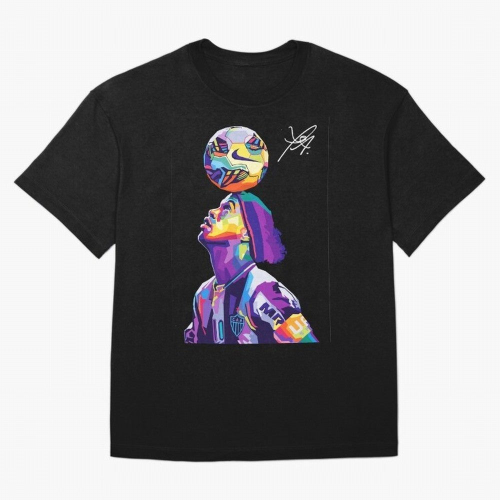 Ronaldinho Wpap Pop Art Oversized T-Shirt Follow Every Goal of FIFA World Cup 2026 for Fans of Haaland and Portugal, Bringing Goal Celebration Energy, Supporter Heritage, Football Icons and Worldwide Tournament Joy; Great for Watch Parties, Sports