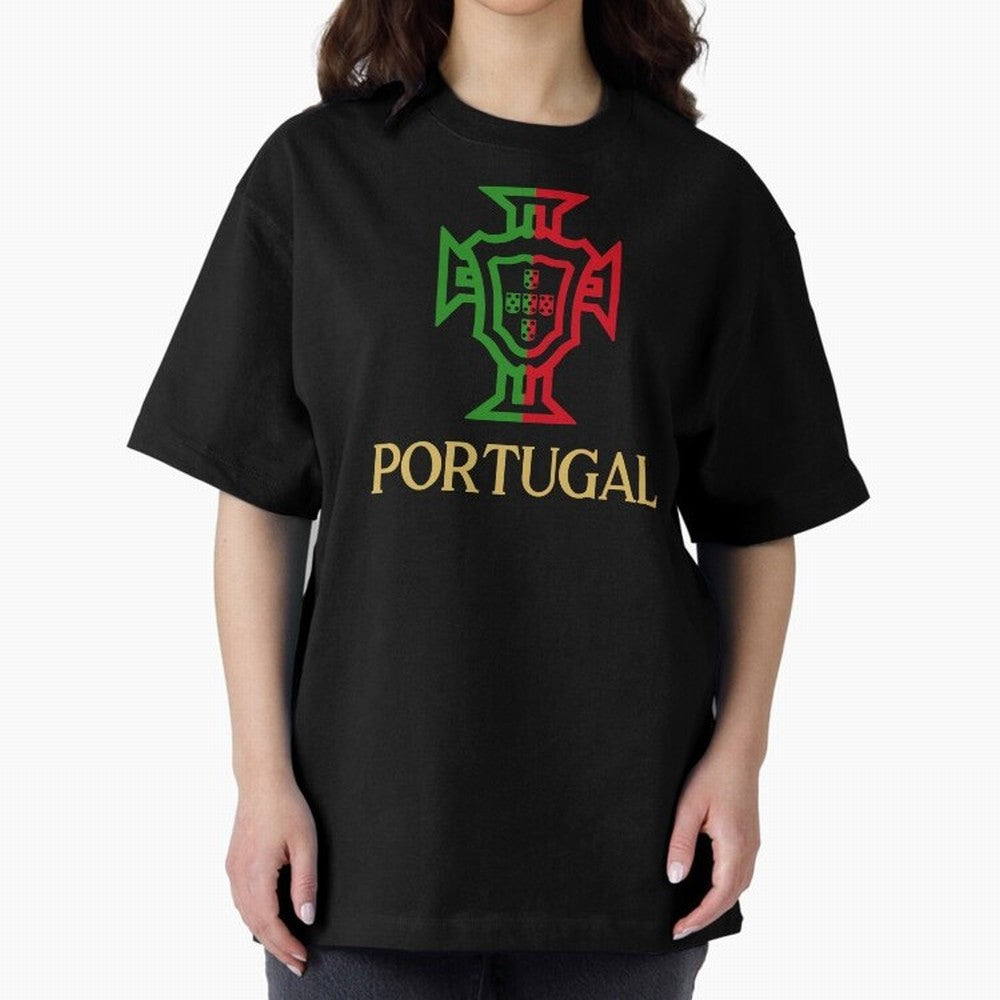 Portugal Tuga Gold Oversized T-Shirt Make Your Look Match Match Day Hype around FIFA World Cup 2026 USA Canada Mexico, Neymar, Haaland and Cristiano Ronaldo, Netherlands, Football Festival Excitement, Trophy Ambitions, Country Rivalries and Star
