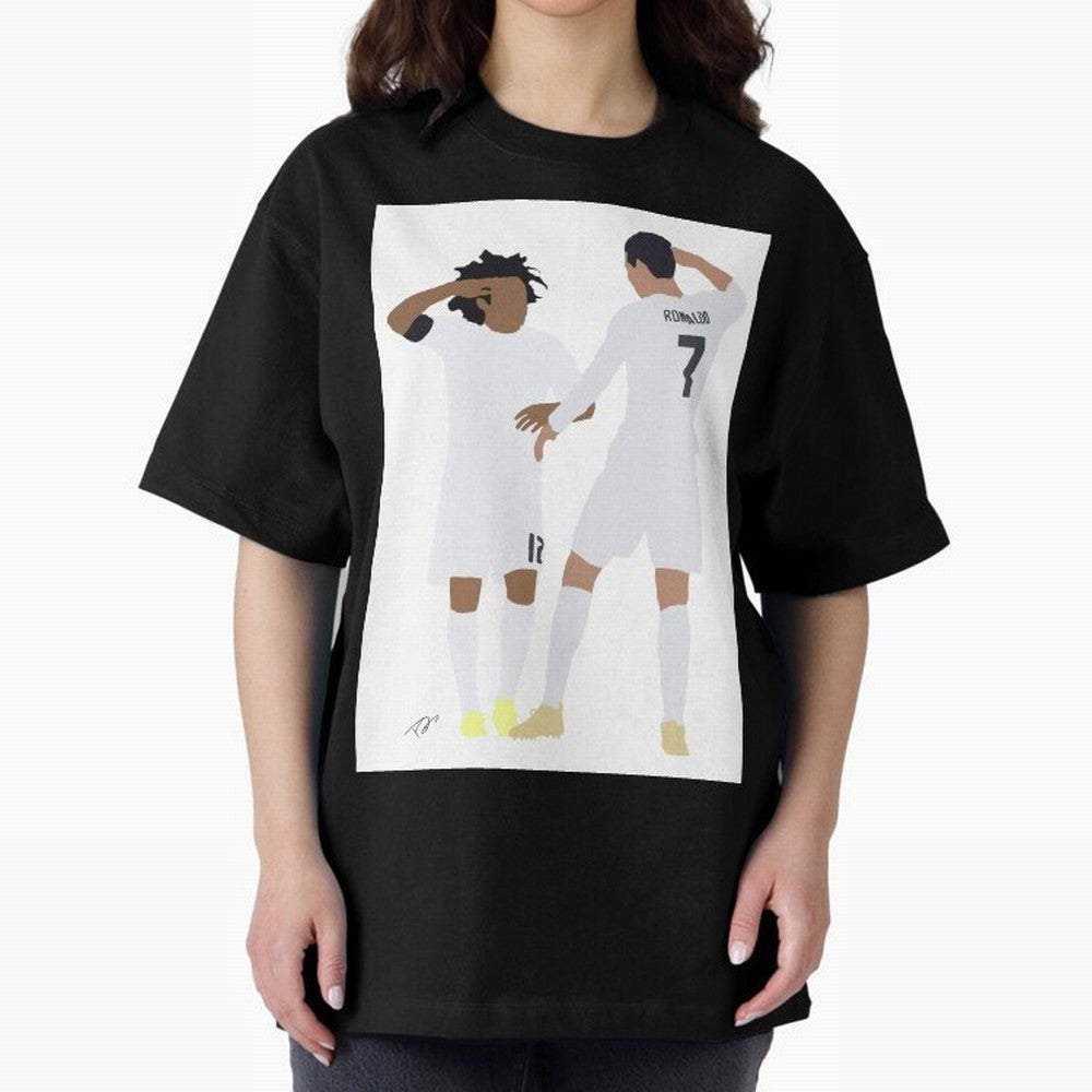 Ronaldo & Marcelo Oversized T-Shirt Mark the FIFA World Cup 2026 USA Canada Mexico Journey through Mbappe and Neymar Highlights, Netherlands Pride, Vintage Soccer Flavor, Modern Football Stars, National Flags and Final Night Emotion; Perfect for