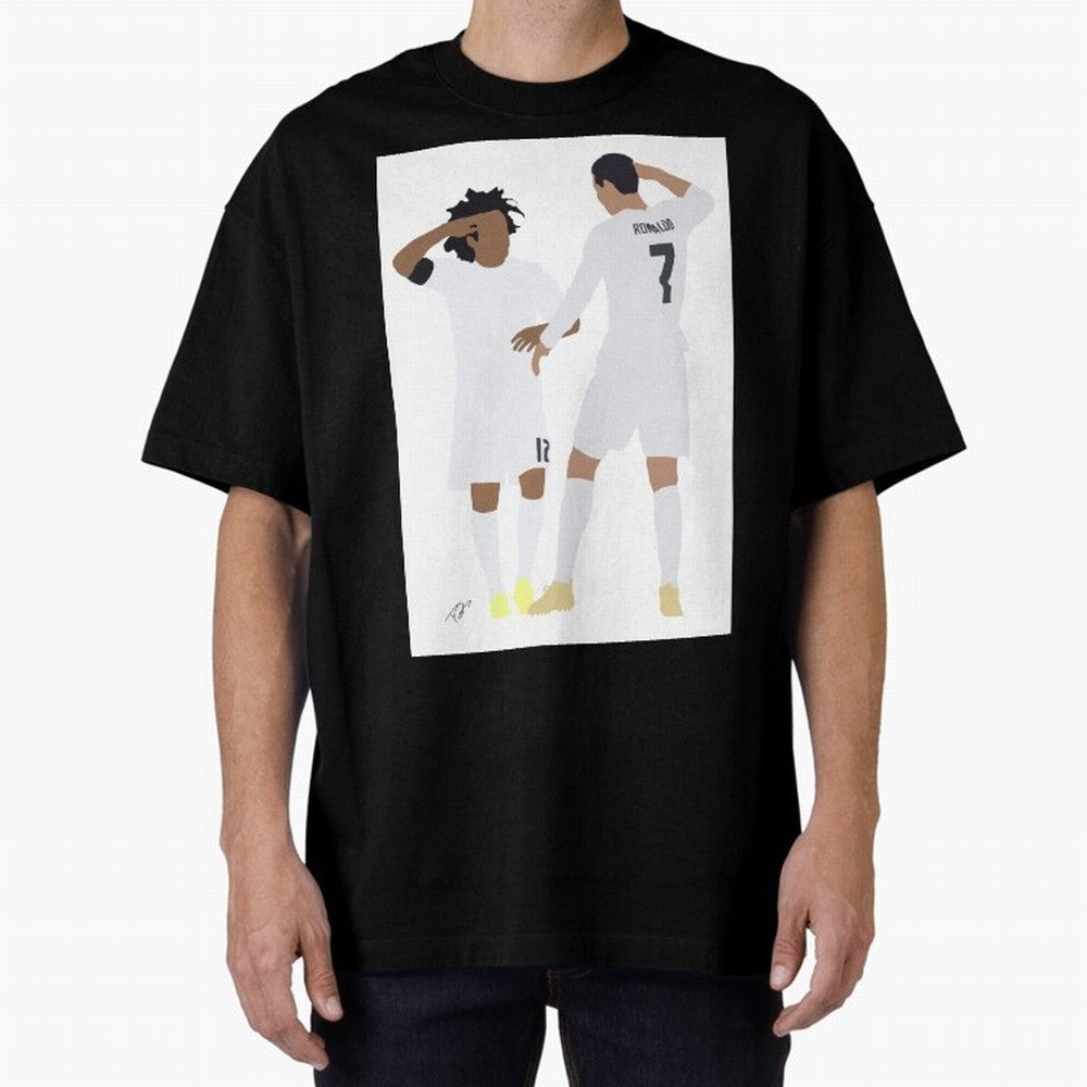 Ronaldo & Marcelo Oversized T-Shirt Mark the FIFA World Cup 2026 USA Canada Mexico Journey through Mbappe and Neymar Highlights, Netherlands Pride, Vintage Soccer Flavor, Modern Football Stars, National Flags and Final Night Emotion; Perfect for
